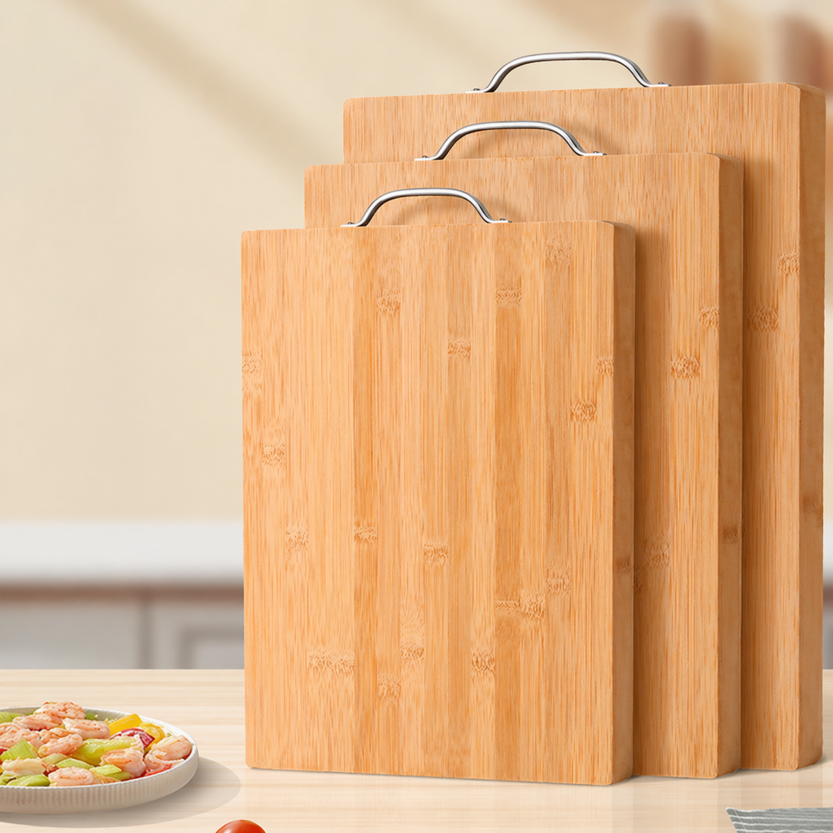 Thick Bamboo Cutting Board – Double-Sided Kitchen Chopping Board Clean, Durable & Built for Everyday Cooking