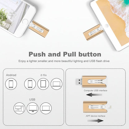 32~256GB Micro USB + 8 Pin + USB 3.0 4 in 1 Mobile Phone Computer U-Disk