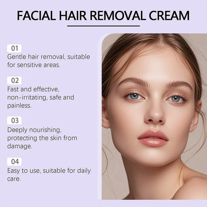 Gentle and Painless Facial Hair Removal Cream