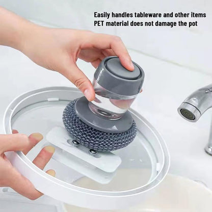 🧽 Comfort Grip Soap Dispensing Kitchen Scrub