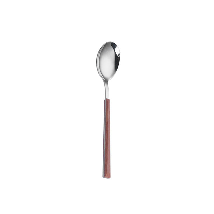 Stainless Steel Cutlery Set – Elegant Wooden Handle Flatware
