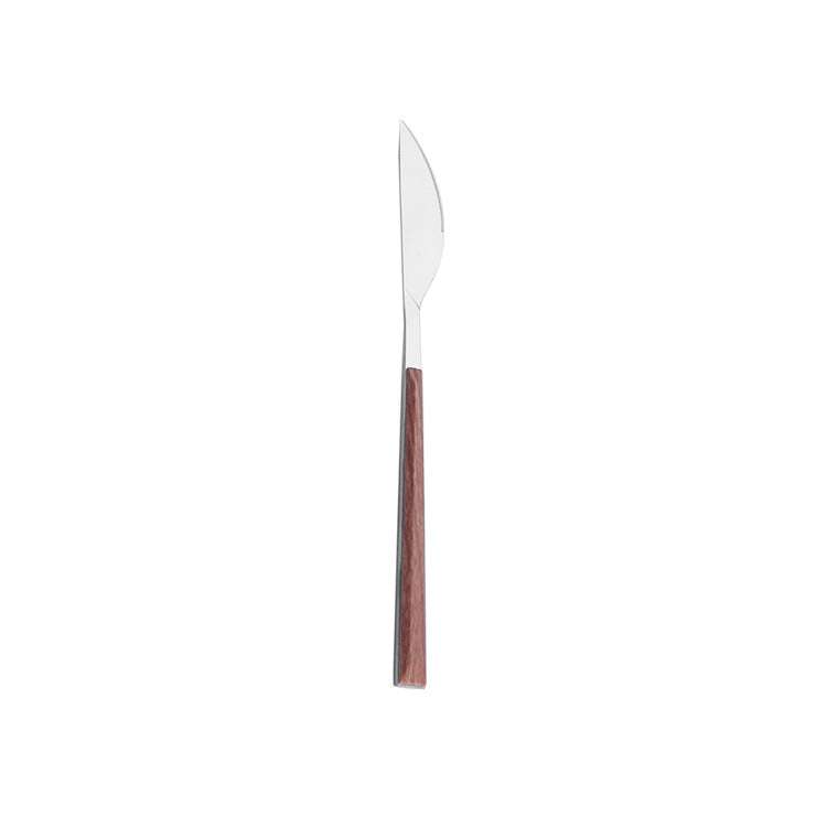Stainless Steel Cutlery Set – Elegant Wooden Handle Flatware