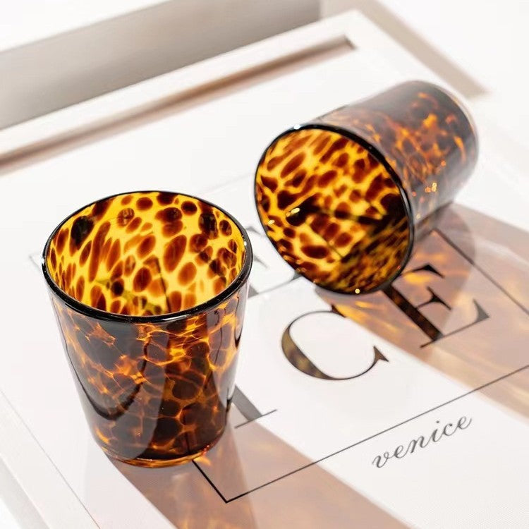 Vintage Leopard Glass Tumbler – Retro Whiskey & Cocktail Cup
